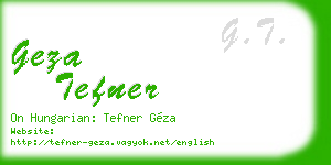 geza tefner business card