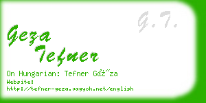 geza tefner business card